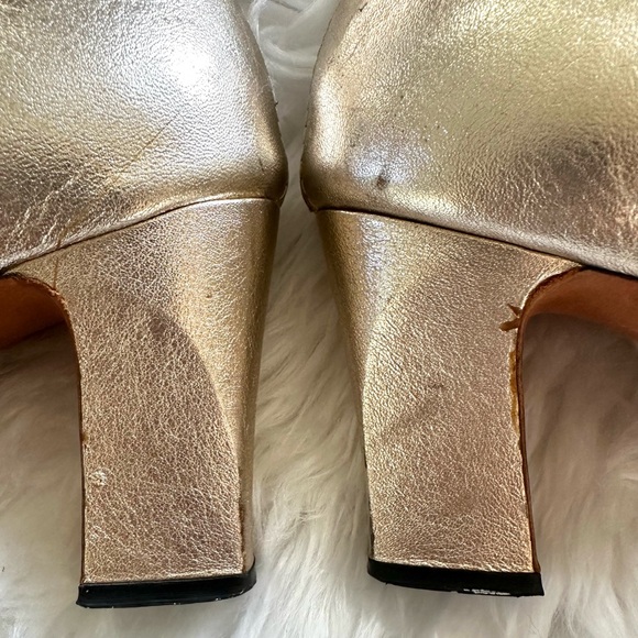 ⚡️FLASH SALE⚡️Vintage 1960s Gold Leather Mod Go Go Boots-Amano Bootier Size 6.5 - Picture 3 of 11